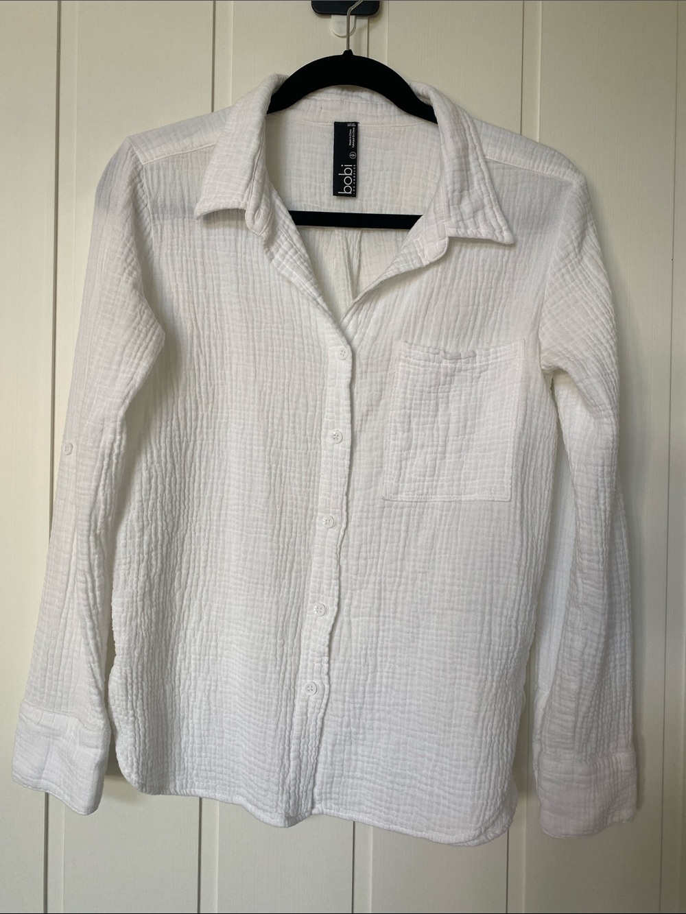 bobi White Textured Gauze Button-Up Shirt